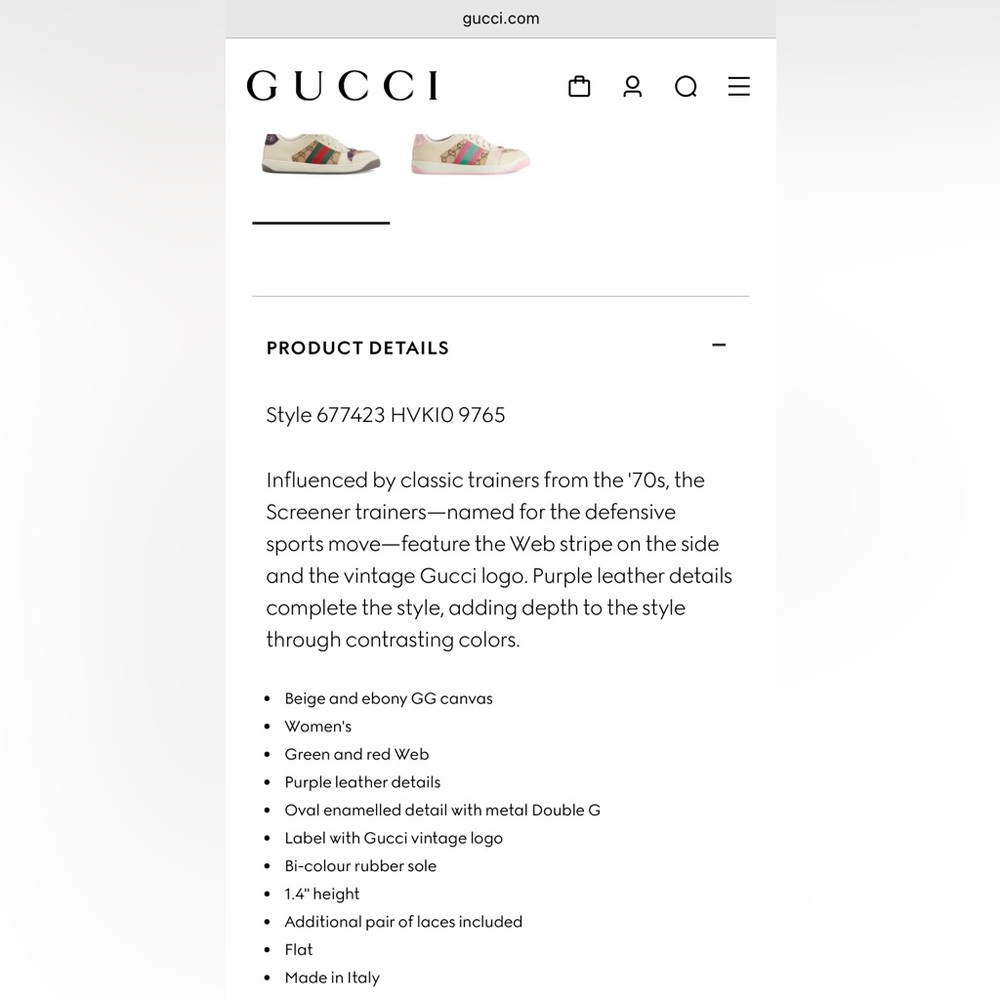 Gucci women’s Screener sneakers - Picture 12 of 15